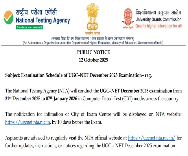 ugc net exam date