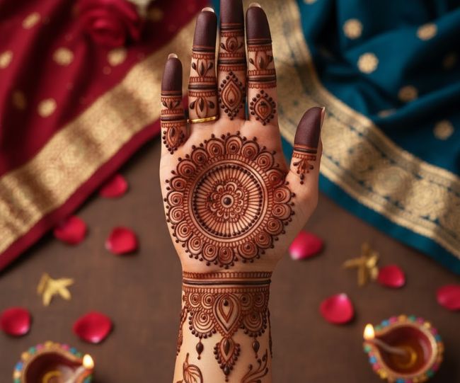 Simple Mehndi for Devuthani Ekadashi