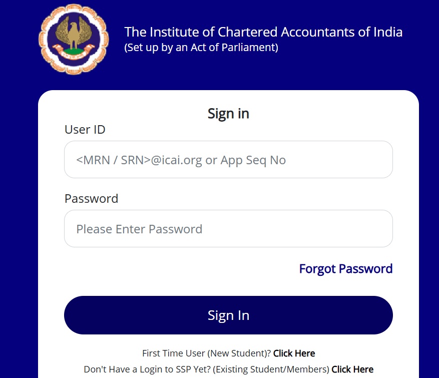 ICAI CA Jan 2026 application form