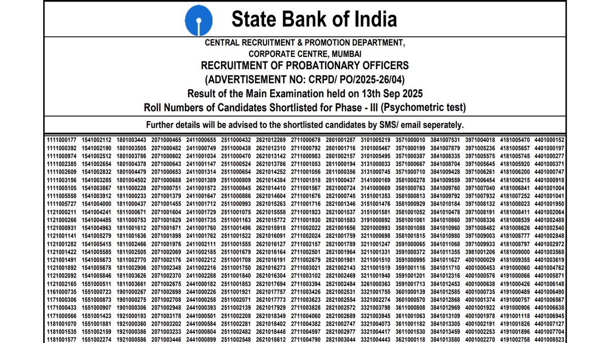 sbi po result new
