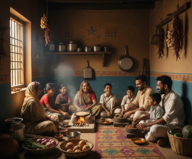 Traditional indian kitchen