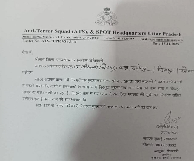 ATS Letter Dainik Jagran