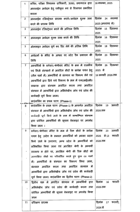 up deled admission dates 2025