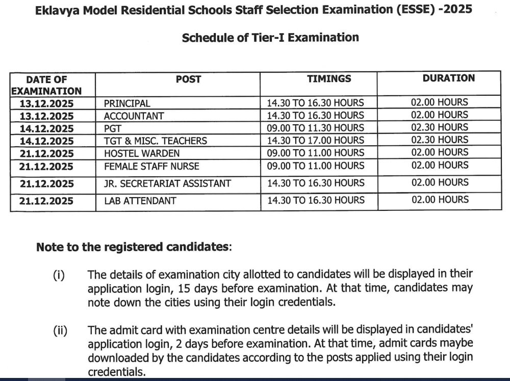 EMRS Recruitment Exam Date