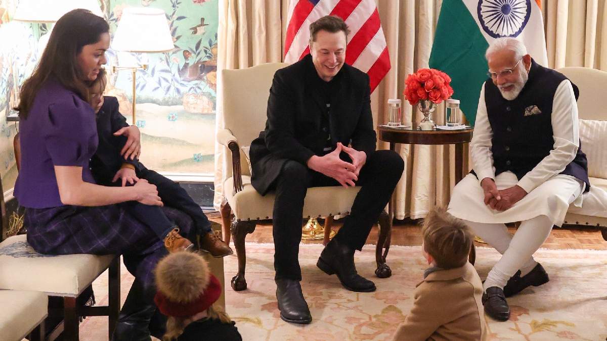 Elon Musk wife Shivon Zilis and PM Modi
