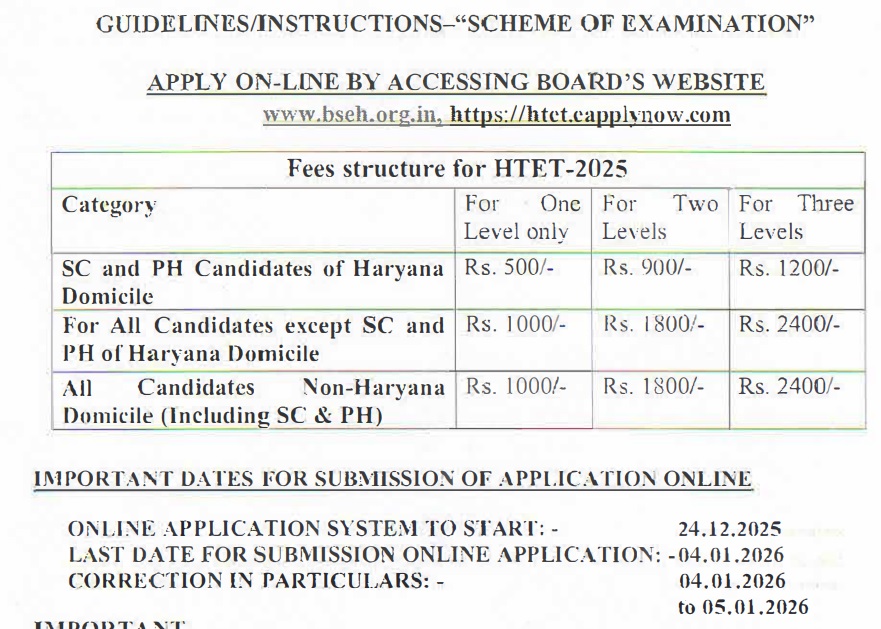 HTET 2025 notification