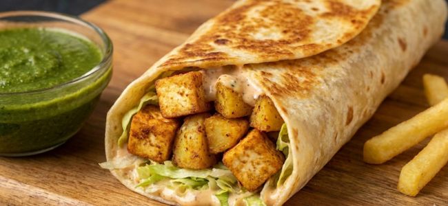 Tofu paneer wrap