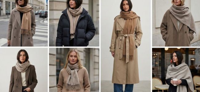 trendy ways to wear a scarf