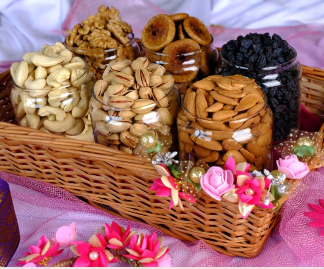 Box of sweets and dry fruits
