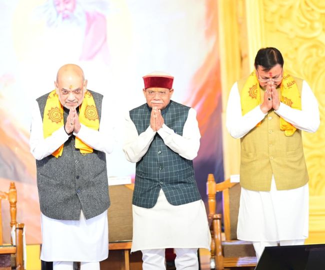 Amit shah and CM Dhami