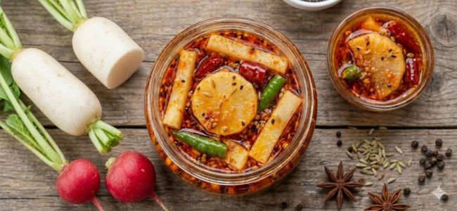 Radish Pickle Made at Home