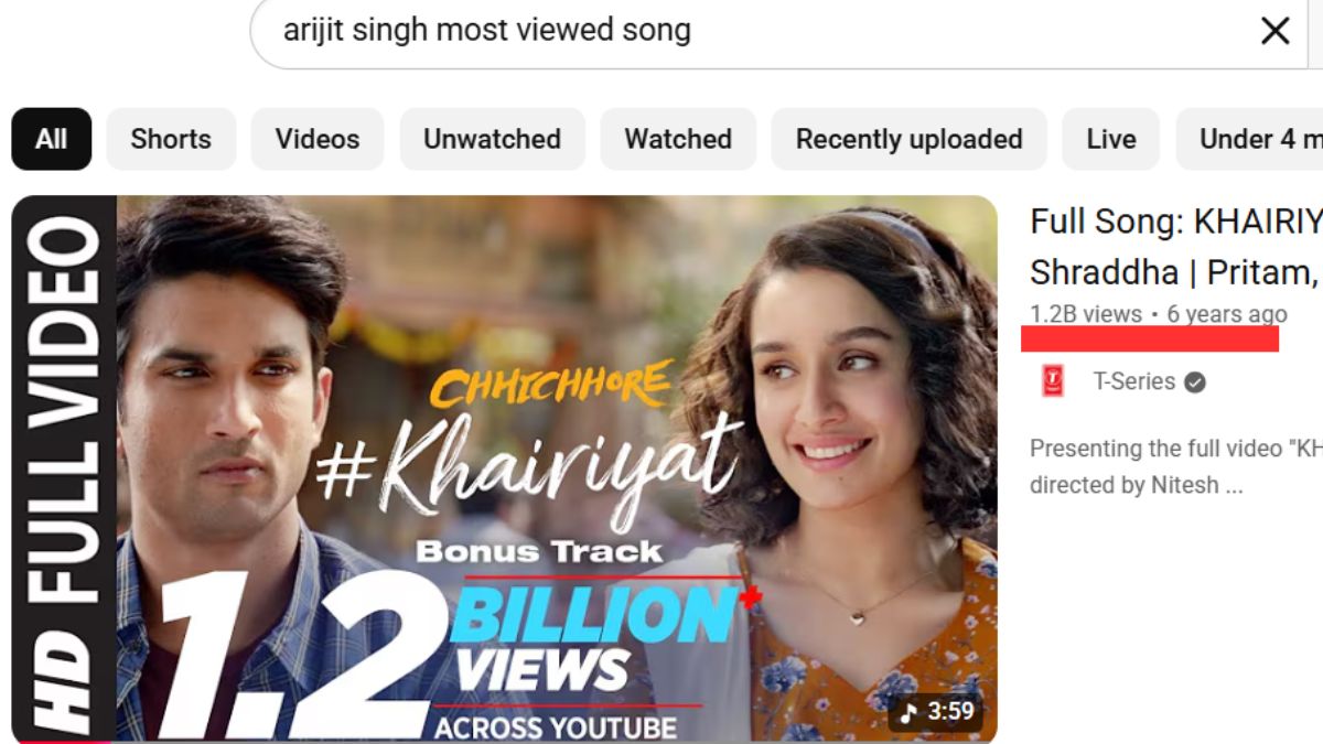 arijit singh most viewed song