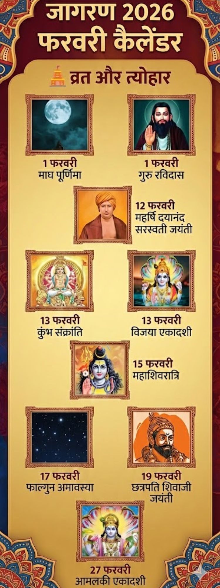 Jagran February Calendar Vrat Tyohar