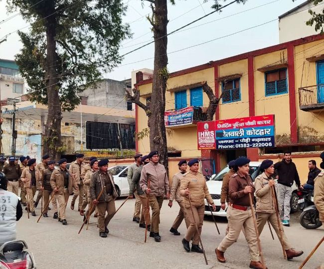 Kotdwar Police flag march