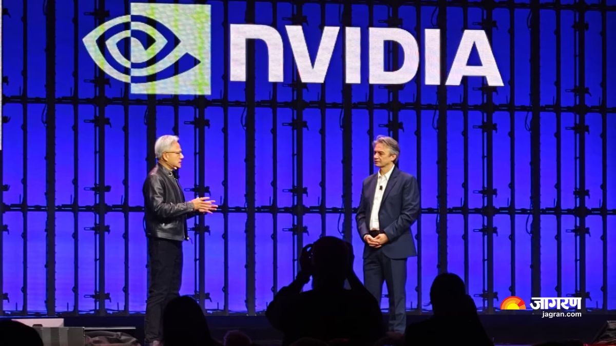 Nvidia CEO Jensen Huang and Dassault Systemes ceo Pascal Daloz Jensen Huang Nvidia