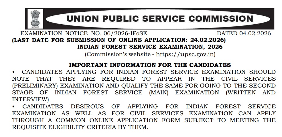 upsc ifs 2026 notification