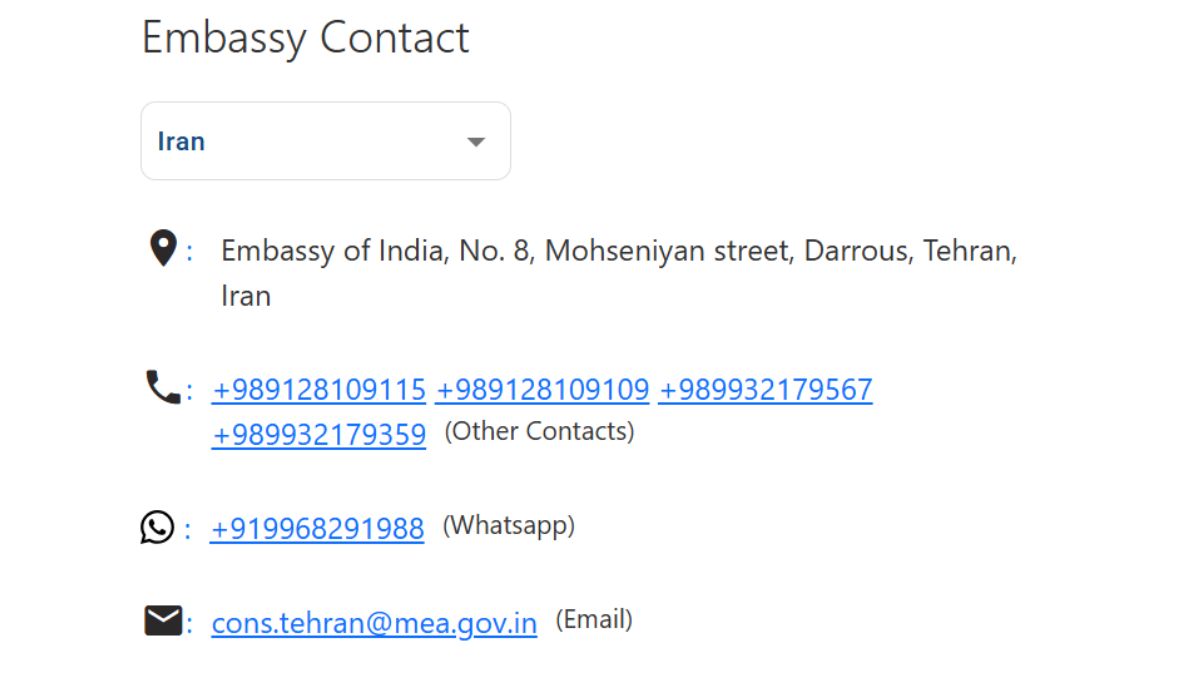 Indian Embassy issue warning for nationals in Iran (1)