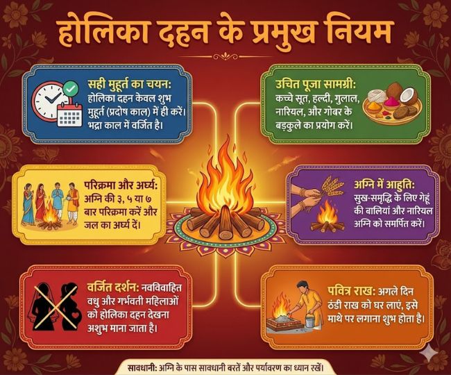 Holika dahan ke niyam