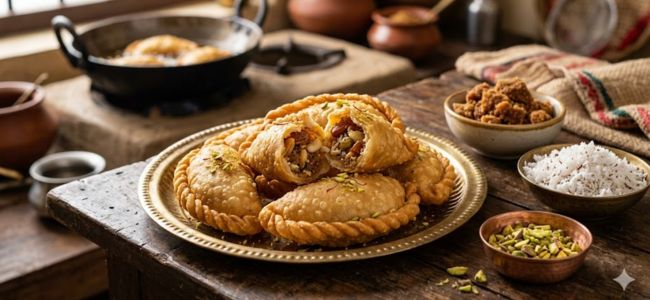 Jaggery Coconut Gujiya