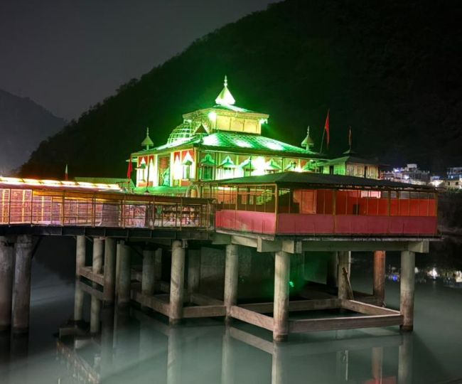 Famous Dhari Devi Temple in Green colour