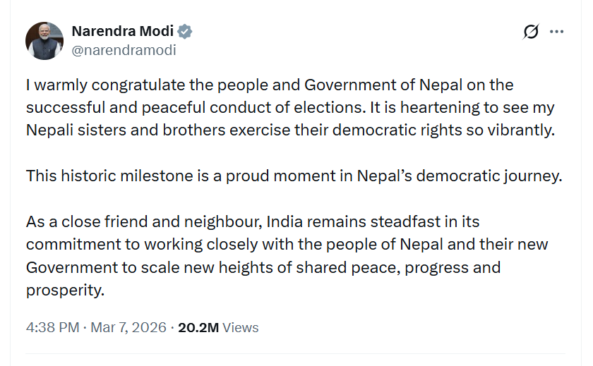 PM Modi Nepal Post