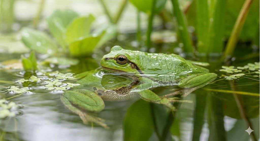 frogs drinking water