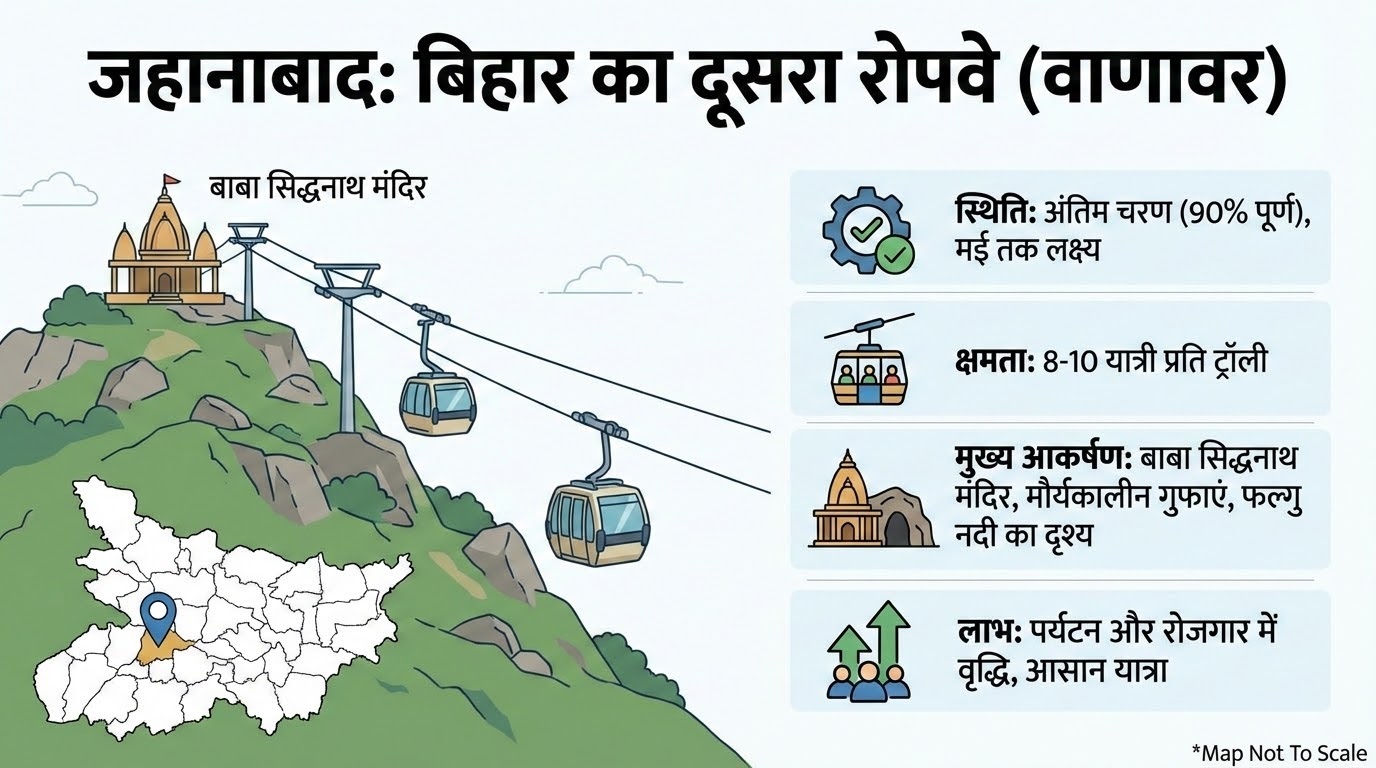 बिहार में एक और रोपवे का रास्ता साफ, 100 फीट ऊंची पहाड़ी पर पहुंचना ...