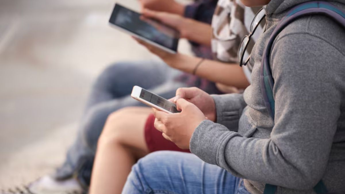 Kids Using Smartphone