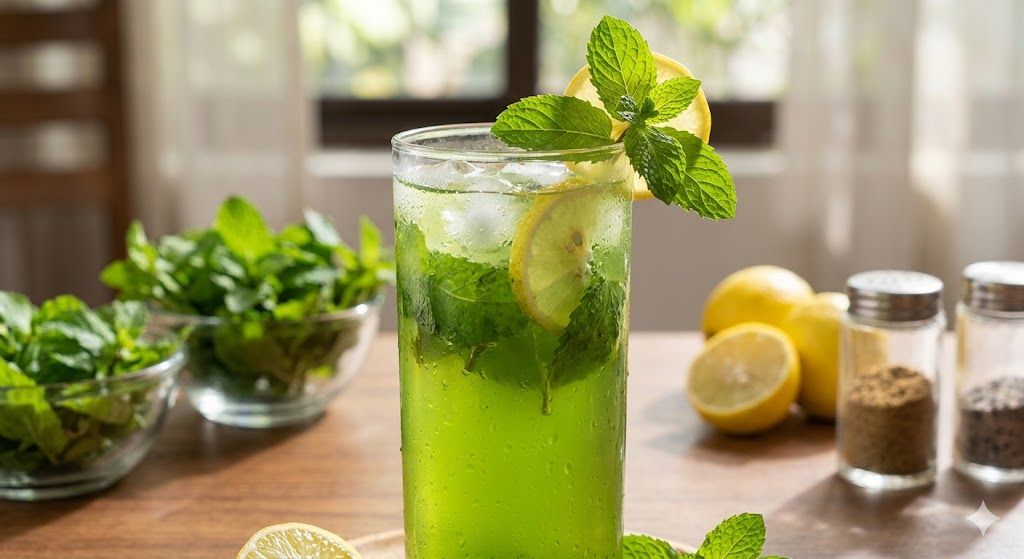 Homemade Mint Sharbat