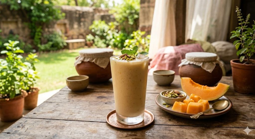 Muskmelon Lassi recipe