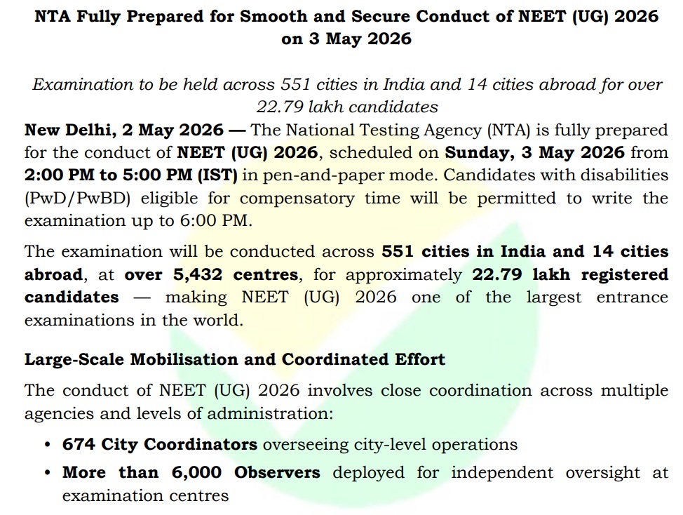 NEET UG 2026 notice