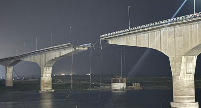 Slug vikramshila setu pillar 133 collapses in ganga bihar lifeline shut
