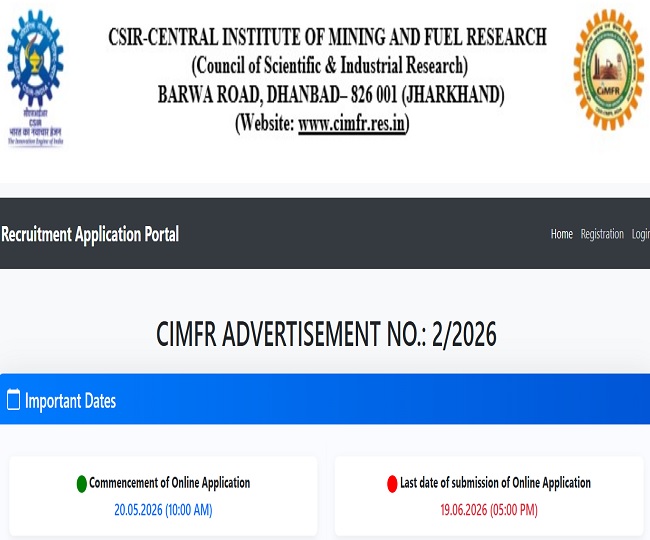 CSIR CIMFR Recruitment