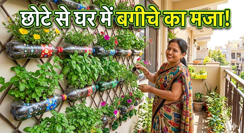 DIY vertical garden plastic bottles