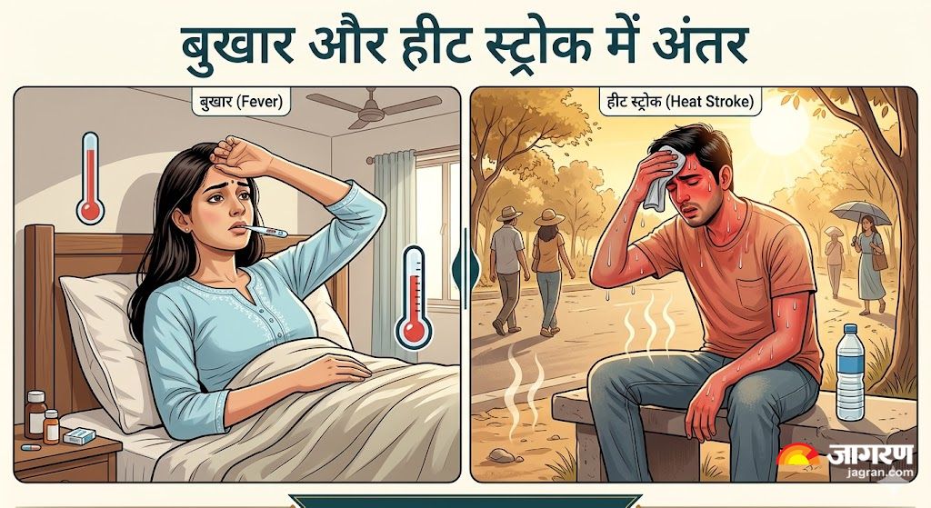Heat stroke vs fever