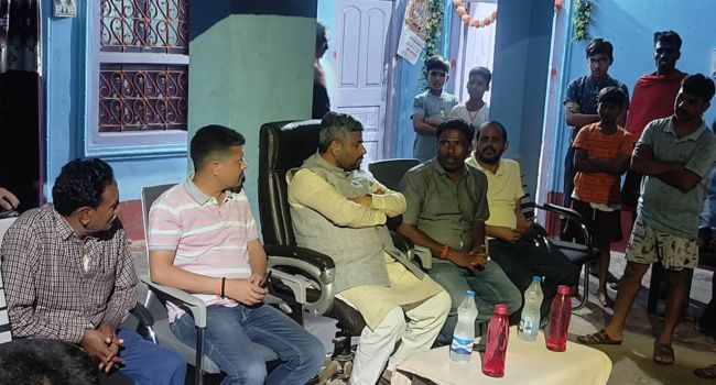 Bhagalpur MLA Rohit Pandey Visits Radhanagar After Bakrid Dispute (1)