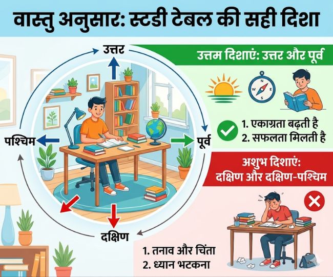 study table ke vastu tips 