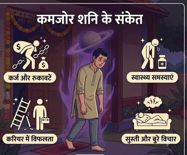 kamjor shani ke lakshan