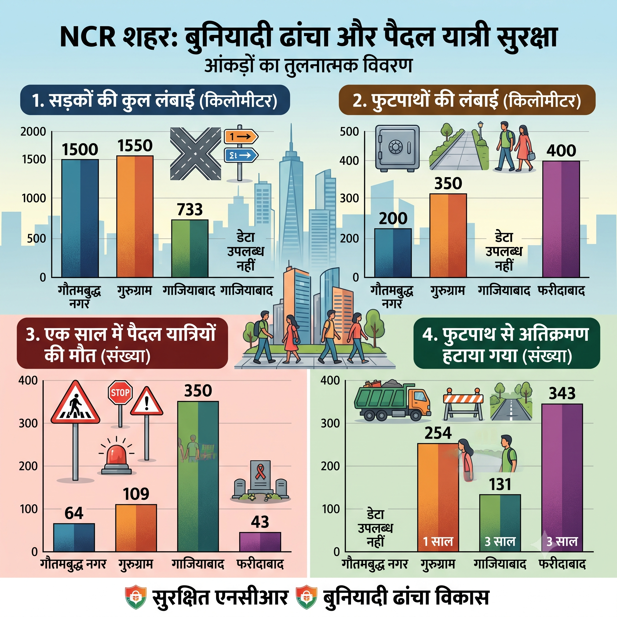 road footpath data delhi ncr
