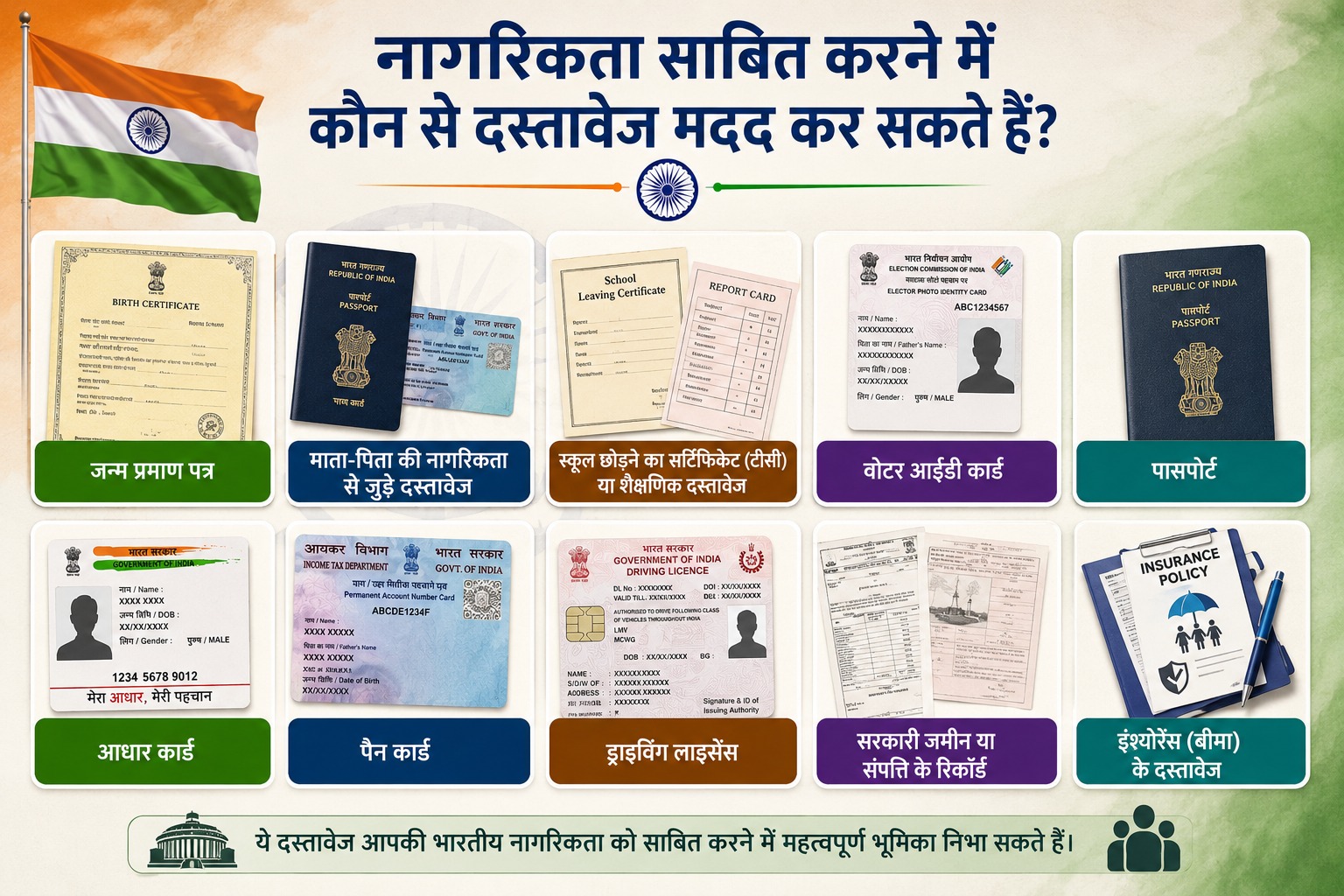 Indian Citizenship Documents List