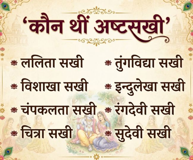 radha rani ki 8 sakhiyon ke naam
