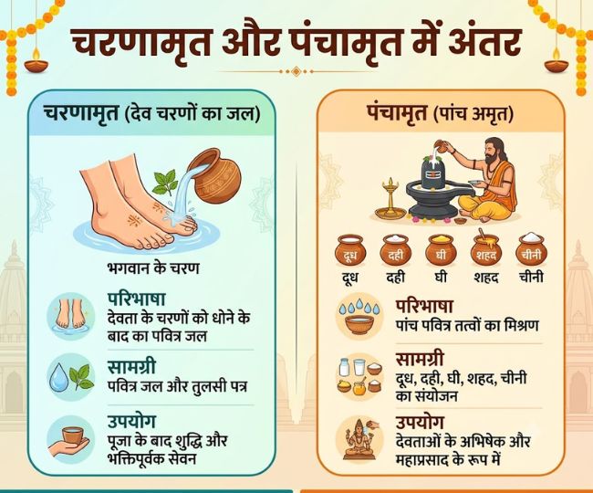 Difference between Charanamrit and Panchamrit