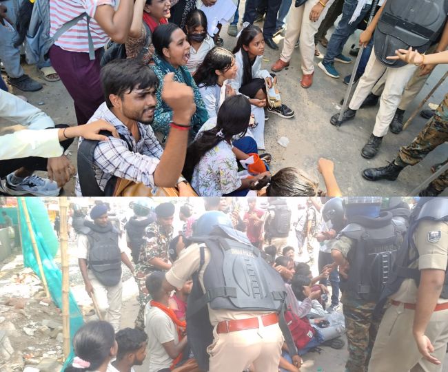 bhagalpur neet protest bihar bandh turns violent vehicles damaged (10)