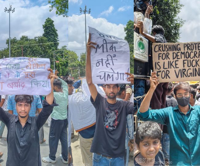 bhagalpur neet protest bihar bandh turns violent vehicles damaged (11)