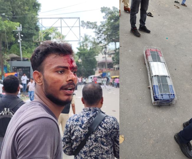 bhagalpur neet protest bihar bandh turns violent vehicles damaged (5)