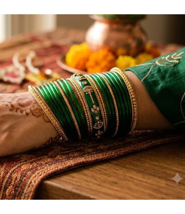 Green and golden bangles