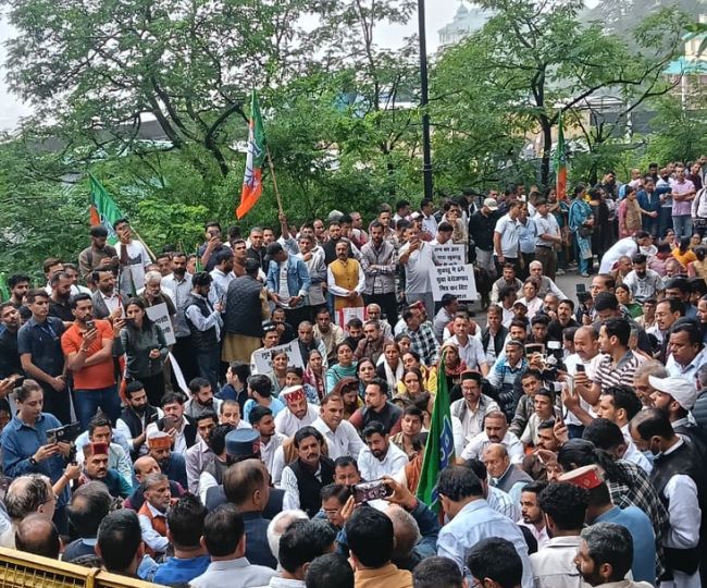 BJP Protest Shimla 2